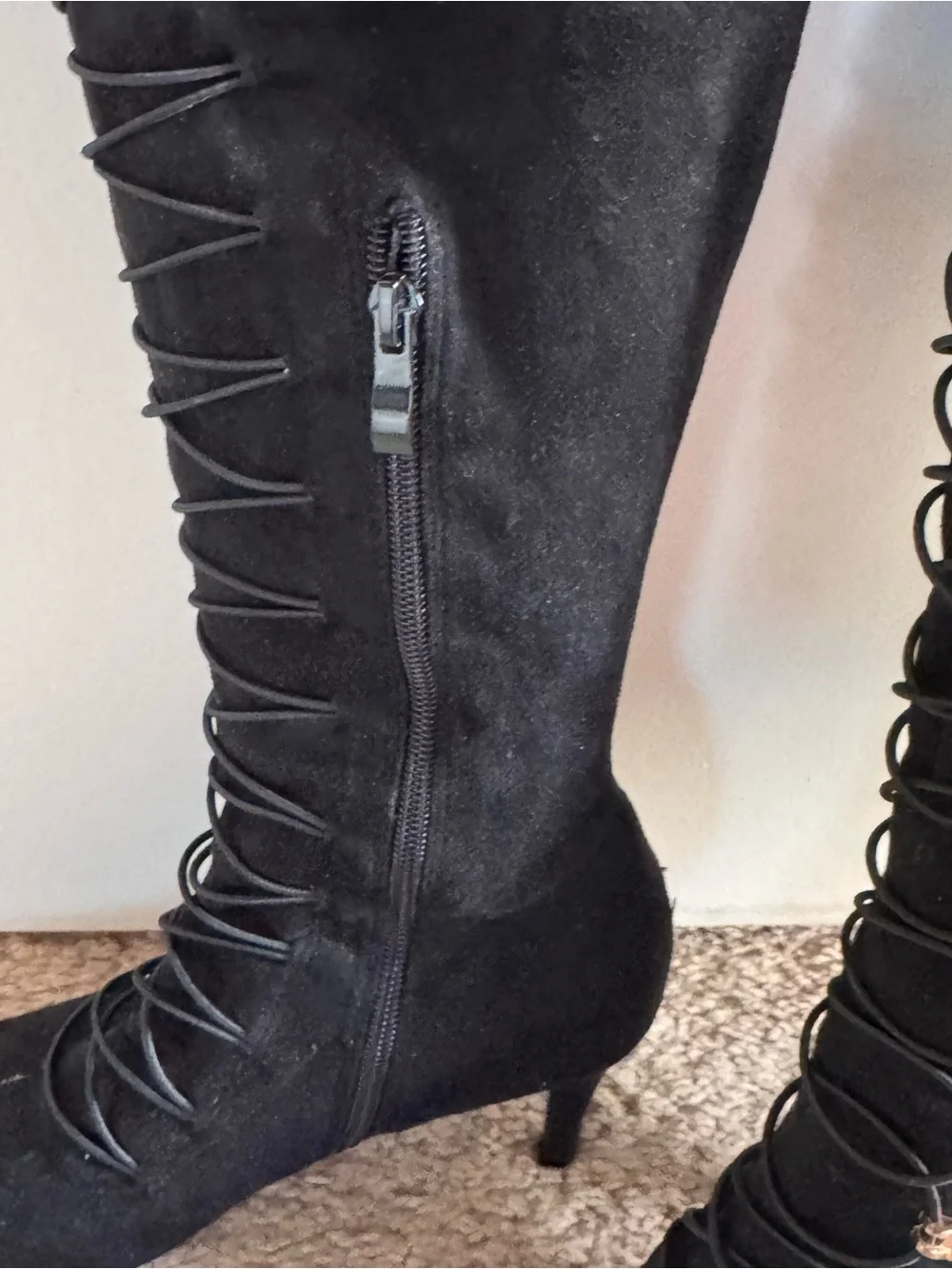 Journee Collection Over-the-Knee Lace-Up Boot - Black